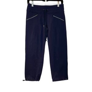 Athleta Metro Slouch Capri Jogger Pants Women XS Small Blue Stretch Drawstring